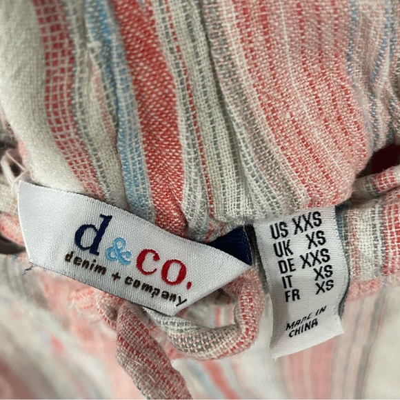 Denim&Co. Striped Wide Leg Pants - Pink and Cream - Picture 7 of 7